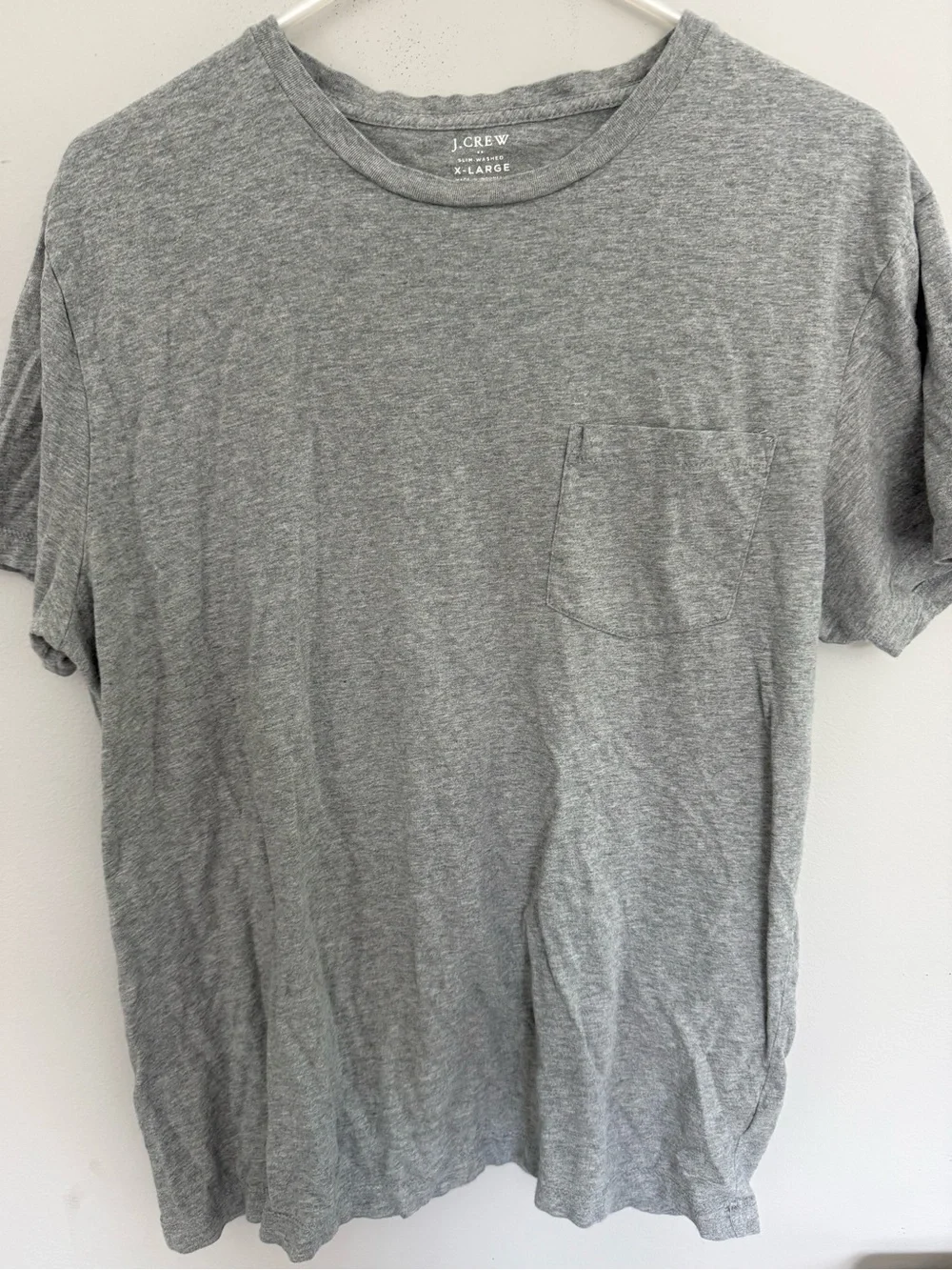 J. Crew Gray Crewneck Pocket Tee